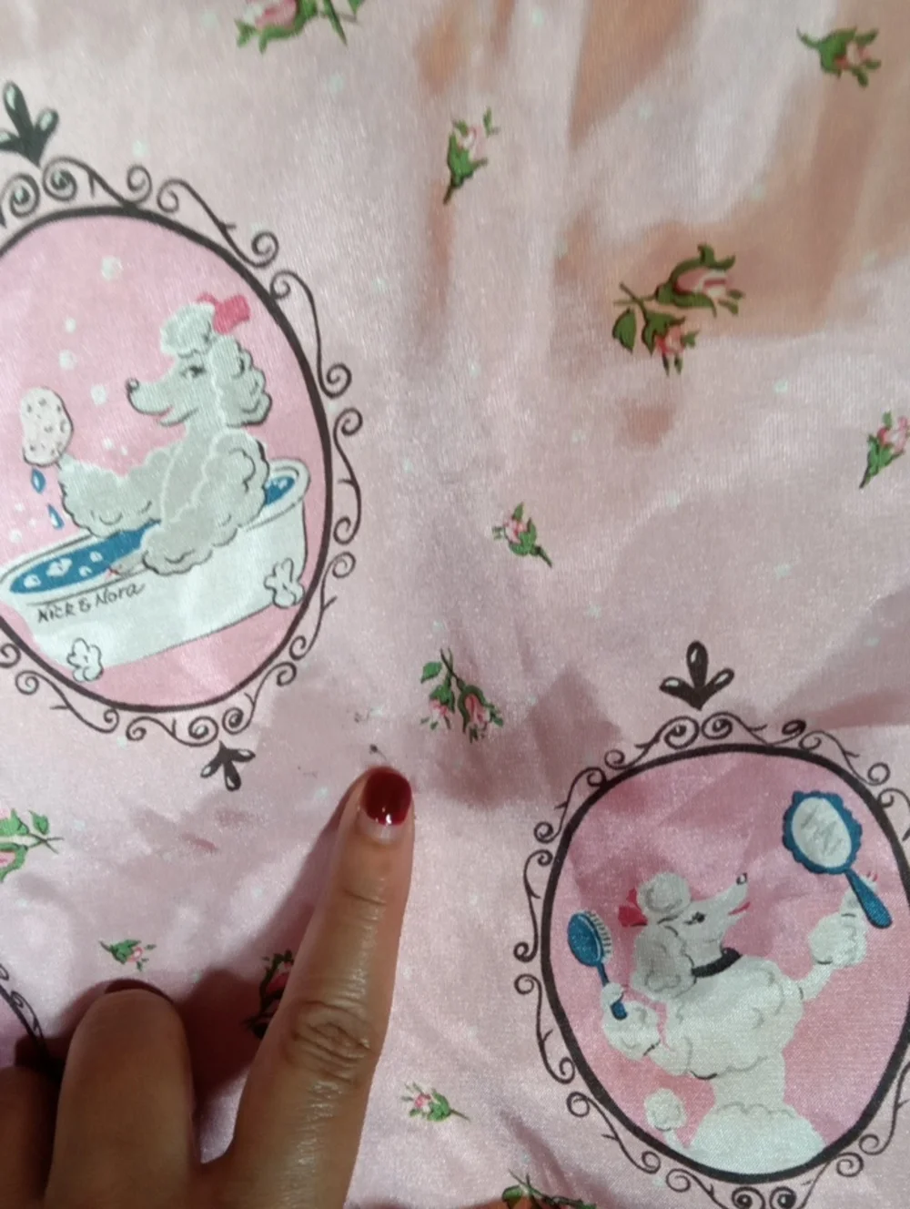 Nick & Nora Sleepwear Top Only Poodles Print Art To Wear Girls Xs Comfy